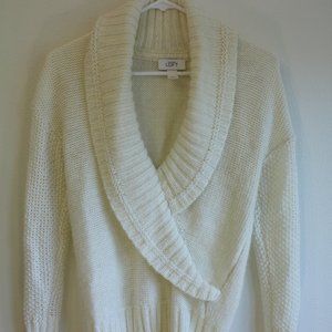 LOFT Cream Wrap-Around Sweater